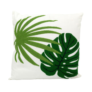 Embroidered Palm Leaves Scatter Cushion | Tropical Cushion for Home Decor - 45cm