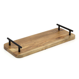 Wooden Serving Platter With Handles | Serving Board Rustic Kitchen Tray - 40cm