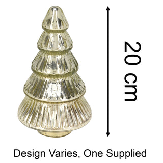 Gold Glass Christmas Tree | Freestanding Mottled Gold Tree Ornament - 20cm