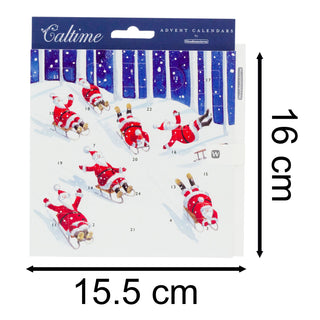 Santa's Sledging Adventure - Christmas Advent Calendar Greetings Card & Envelope