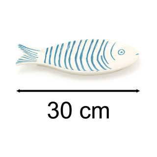 Ceramic Fish Shaped Dish | Seafood Serving Platter Kitchen Fish Plate - 30cm