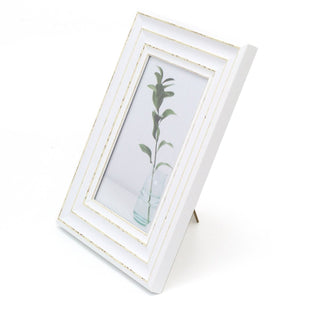 Antique White Wooden 5x7 Picture Frame | Freestanding Wall Mountable Single Aperture Photo Frame |10cm X 15cm Photo Holder