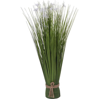 Artificial Grass & Wildflower Bouquet | Freestanding Faux Tall Floral Spray 55cm