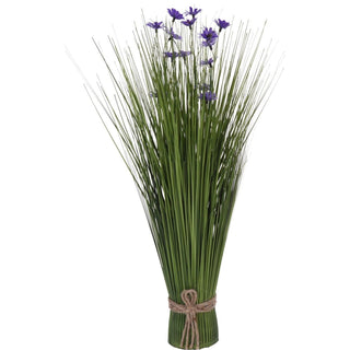 Artificial Grass & Wildflower Bouquet | Freestanding Faux Tall Floral Spray 55cm