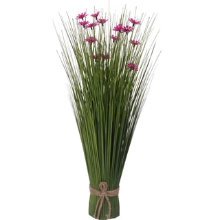 Artificial Grass & Wildflower Bouquet | Freestanding Faux Tall Floral Spray 55cm