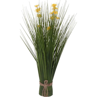 Artificial Grass & Wildflower Bouquet | Freestanding Faux Tall Floral Spray 55cm