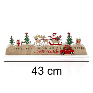 Santa Claus Wooden Christmas Advent Calendar | 24-Day Advent Countdown Block