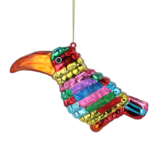 Rainbow Toucan Christmas Bauble | Tropical Bird Christmas Tree Ornament - 12cm