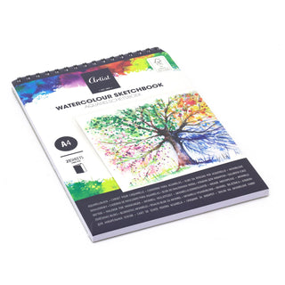 A4 Watercolour Art Sketchbook, 25 Sheets, 160gsm | Drawing Pad for Artists