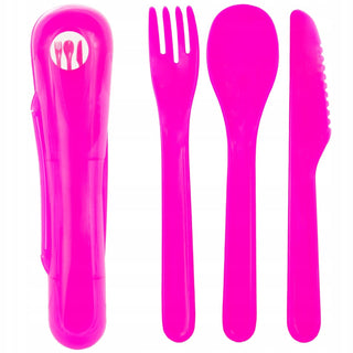 3 Piece Travel Cutlery Set With Case | Reusable Plastic Travel Utensils