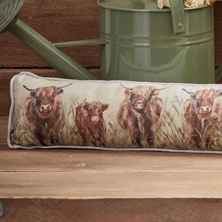 The Highland Herd Cow Door Draught Excluder | Fabric Cushion Draft Protection