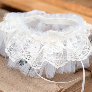 Elegant White Lace Bridal Garter With Gift Box | Elasticated Lace Leg Thigh Garter | Wedding Garter Keepsake Wedding Accessories