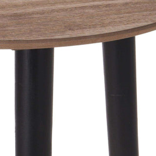 Contemporary Round Wooden Pedestal Table | Black Side Table Occasional Table Bedside Table | Living Room End Tables - 30cm