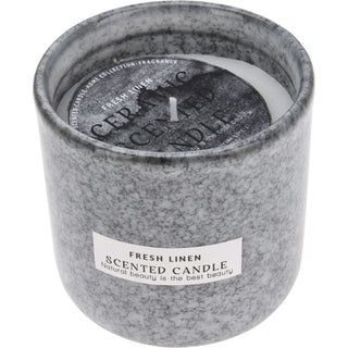 2-Wick Scented Candle in Grey Ceramic Jar | Ivory Wax Aromatherapy Candle - 9cm