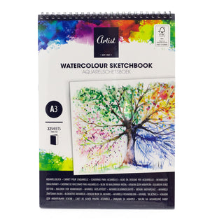 A3 Watercolour Sketchbook | 22 Sheet Artist Painting Pad Drawing Sketching Book