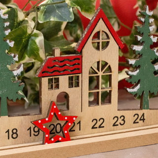 Santa Sleigh Wooden Christmas Advent Calendar | 24-Day Santa Advent Calendar