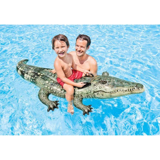 Intex Inflatable Crocodile Ride On Pool Float | Inflatable Pool Toys - 170x86cm