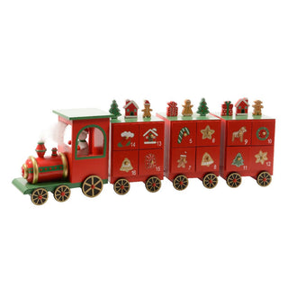 Festive Train Christmas Advent Calendar | Fill Your Own Wooden Calendar - 48cm