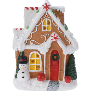 Gingerbread LED Christmas House | Christmas Village Festive Light-up House 10cm