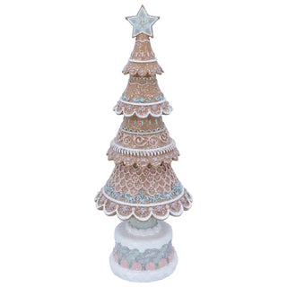 Gingerbread Christmas Tree Centerpiece | Festive Resin Tree Ornament - 32cm