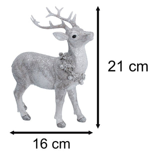 Beautiful Resin Reindeer Ornament | Deer Stag Figurine Christmas Statue - 21cm