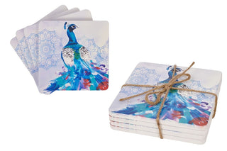 Beautiful Set Of 4 Peacock Drinks Coaster ~ Cup Mug Table Mats