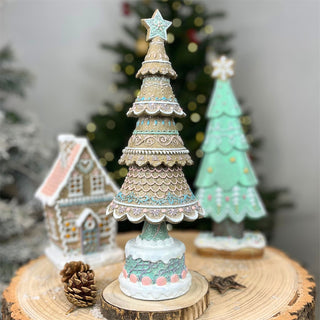 Gingerbread Christmas Tree Centerpiece | Festive Resin Tree Ornament - 32cm