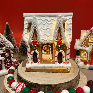 Gingerbread LED Christmas House | Christmas Village Festive Light-up House 10cm