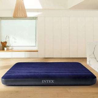 Intex Inflatable Double Airbed | Dura Beam Flocked Air Mattress - 191x137x25cm