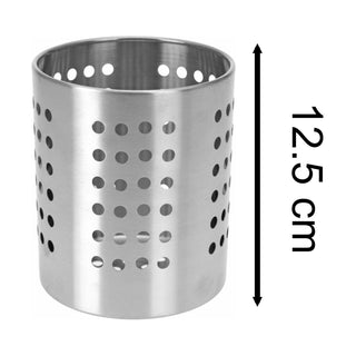 Stainless Steel Kitchen Cutlery Holder Pot | Utensil Caddy & Organiser - 13cm