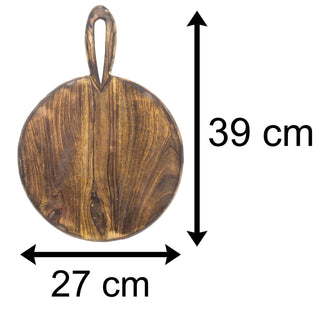 27cm Round Mango Wood Chopping Board | Wooden Cutting Board Serving Sharing Platter | Food Presentation Board