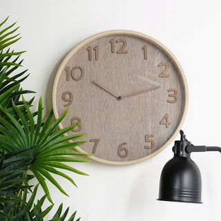 Minimalist Wall Clock | Large Beige Classic Modern Wall Mounted Clock - 38cm