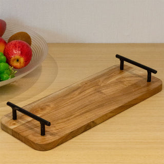 Wooden Serving Platter With Handles | Serving Board Rustic Kitchen Tray - 40cm