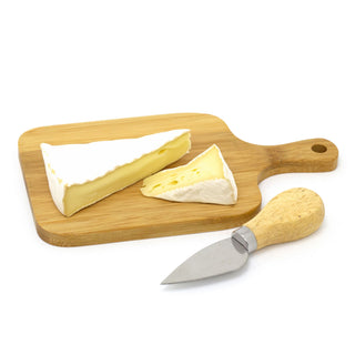 Mini Bamboo Cheese Board & Knife | Small Wooden Cheese Serving Platter - 20cm
