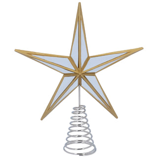 Mirrored Star Christmas Tree Topper | Gold Silver Mirror Star Tree Topper - 28cm