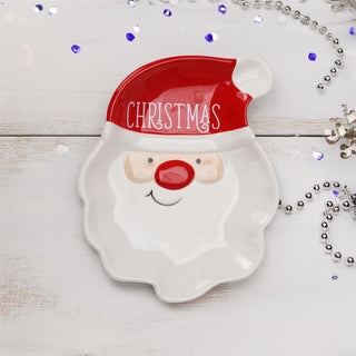 Santa Christmas Plate | Novelty Character Snack Plate Xmas Serving Dish - 19cm