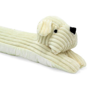 Cream Dog Draught Excluder | Ribbed Corduroy Fabric Dog Door Draft Excluder 85cm