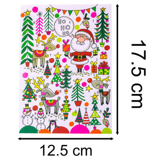 Santa & Reindeer - Christmas Advent Calendar Greetings Card & Envelope