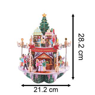 3D Winter Market Christmas Advent Calendar Pop-Up Pirouette Countdown Calendar