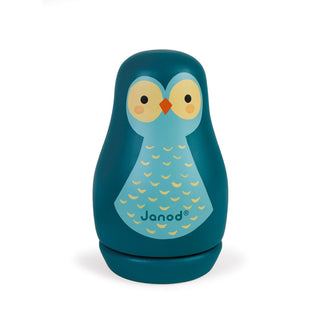 Janod Wooden Owl Music Box | Wind Up Owl Musical New Baby Nursery Decoration