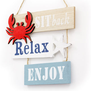 21cm Wooden Relax Hanging Seaside Sign | Nautical Decoration, Home Decoration