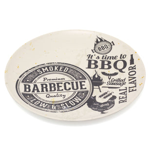 Organic Bamboo Barbecue Dinner Plate | Eco Friendly Kitchenware BBQ Dinner Plates | Camping Plates - White