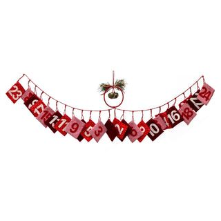 Fill Your Own Christmas Advent Garland | Reusable 24-Pocket Advent Bunting 100cm