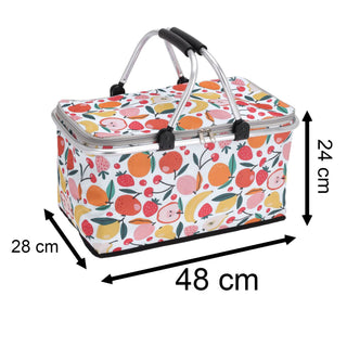 Tutti Frutti Thermal Picnic Basket | Insulated Picnic Hamper - 35 Litre