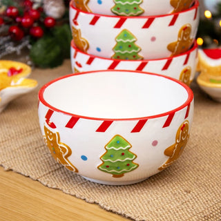 Ceramic Christmas Gingerbread Bowl | Perfect for Snacks, Soups, or Desserts 14cm