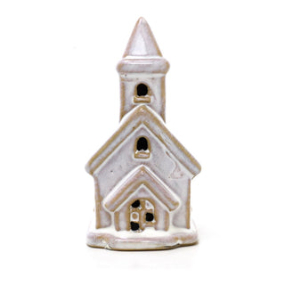 Ceramic LED Church | Light - Up Christmas Chapel Ornament Festive Decoration 12cm