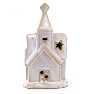 Ceramic LED Church | Light - Up Christmas Chapel Ornament Festive Decoration 12cm