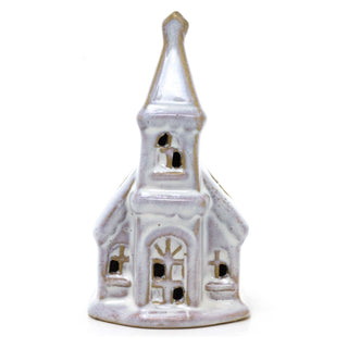 Ceramic LED Church | Light - Up Christmas Chapel Ornament Festive Decoration 12cm