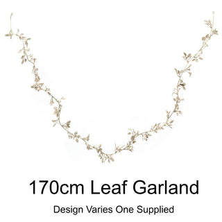 Champagne Gold Leaf Christmas Garland | Artificial Foliage Garland Leaves - 170cm