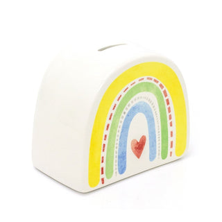 Childrens Rainbow Money Box | Ceramic Rainbow Shaped Piggy Bank Pot For Kids